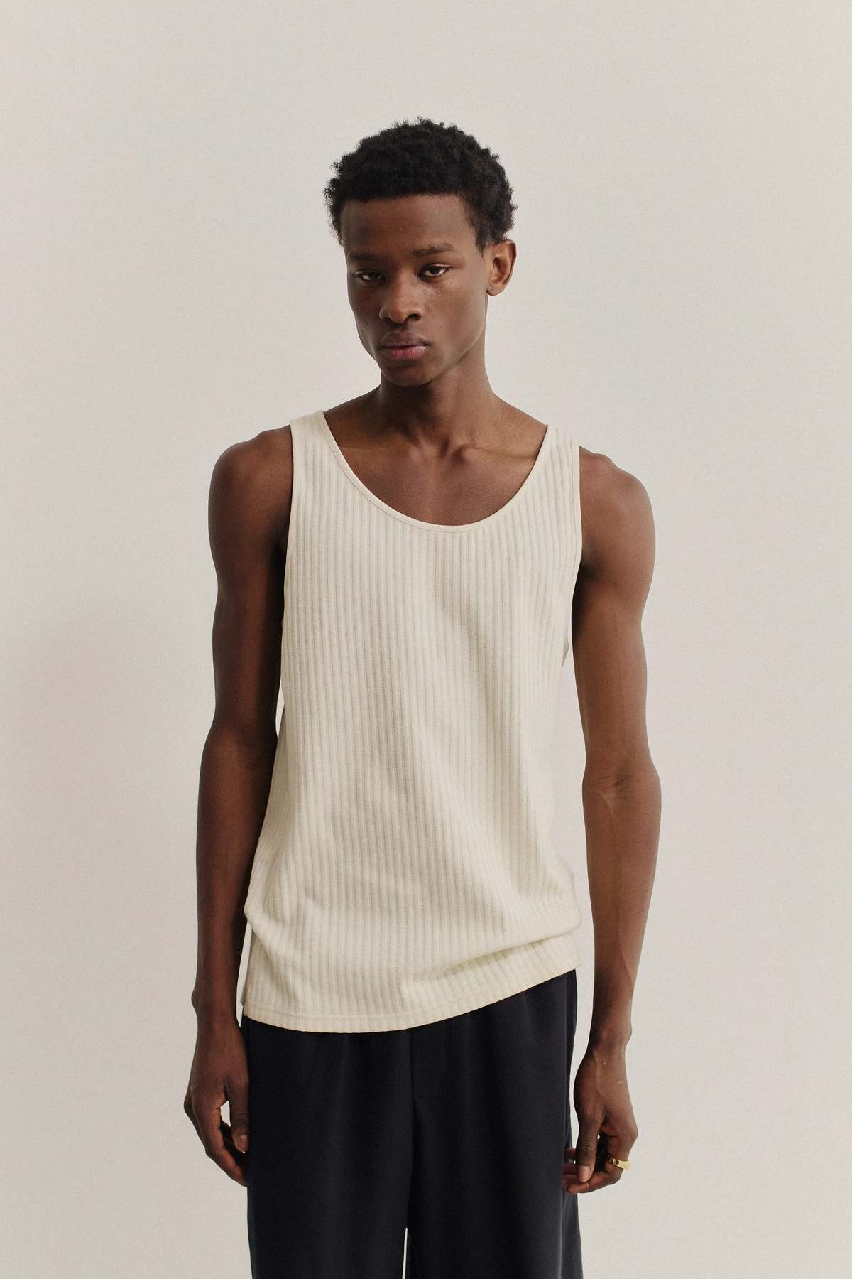A Kind of Guise Tomaso Tanktop Almond Ajour Tank Top - Image 2 of 4