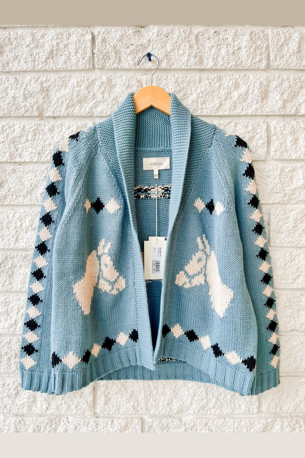 The Great. Stable Lodge Cardigan - Blue Bell
