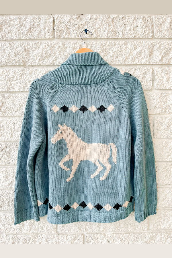 The Great. Stable Lodge Cardigan - Blue Bell