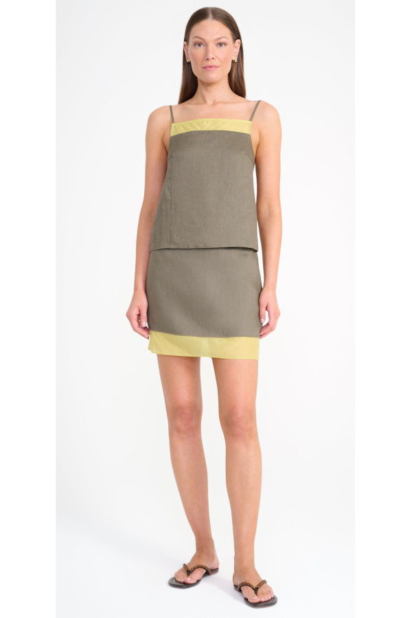 Staud Maisie Linen Top - Palo Verde