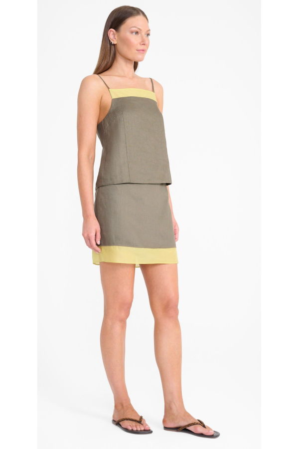 Staud Maisie Linen Top - Palo Verde