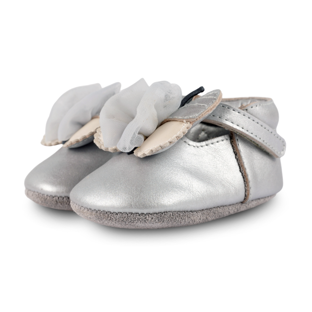 KIDS Donsje Amdy Shoes Baby Shoes - Silver Grey Metallic Leather - Image 1 of 6