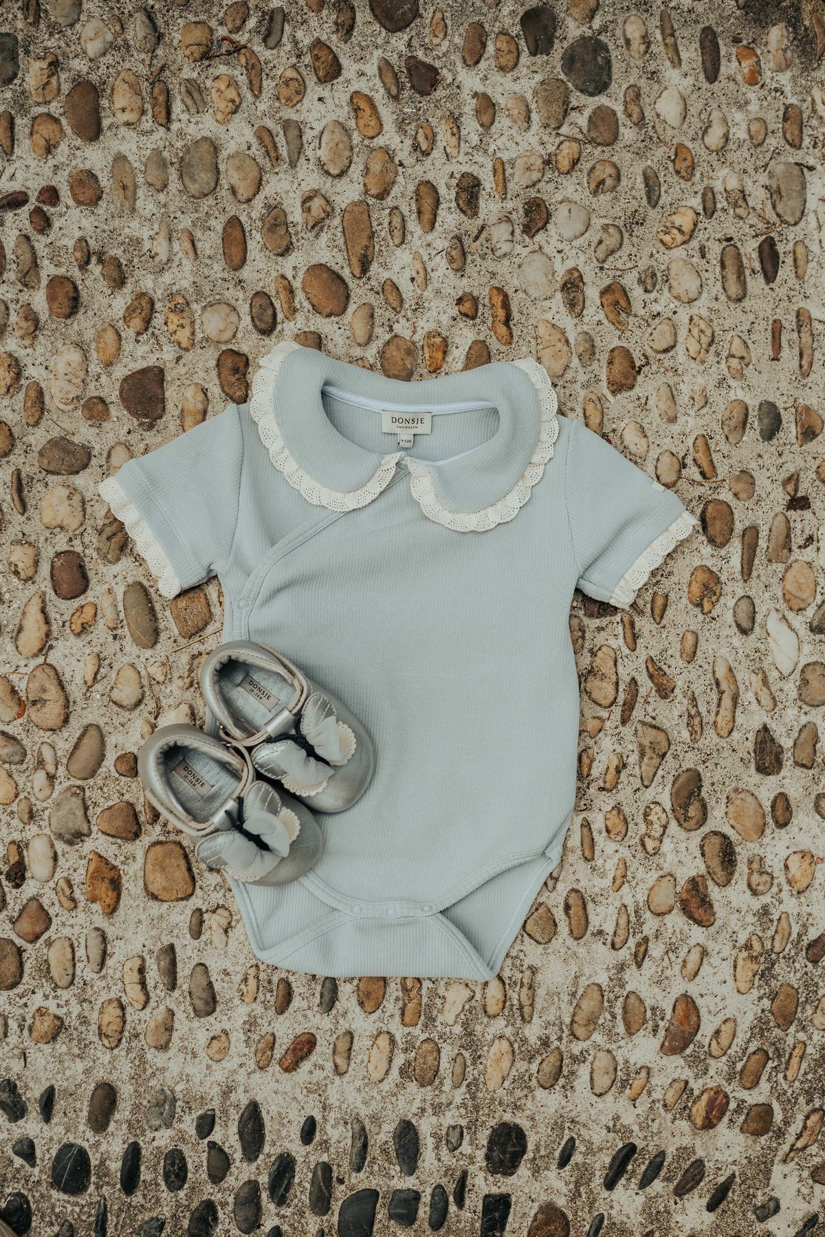 KIDS Donsje Amdy Shoes Baby Shoes - Silver Grey Metallic Leather - Image 2 of 6