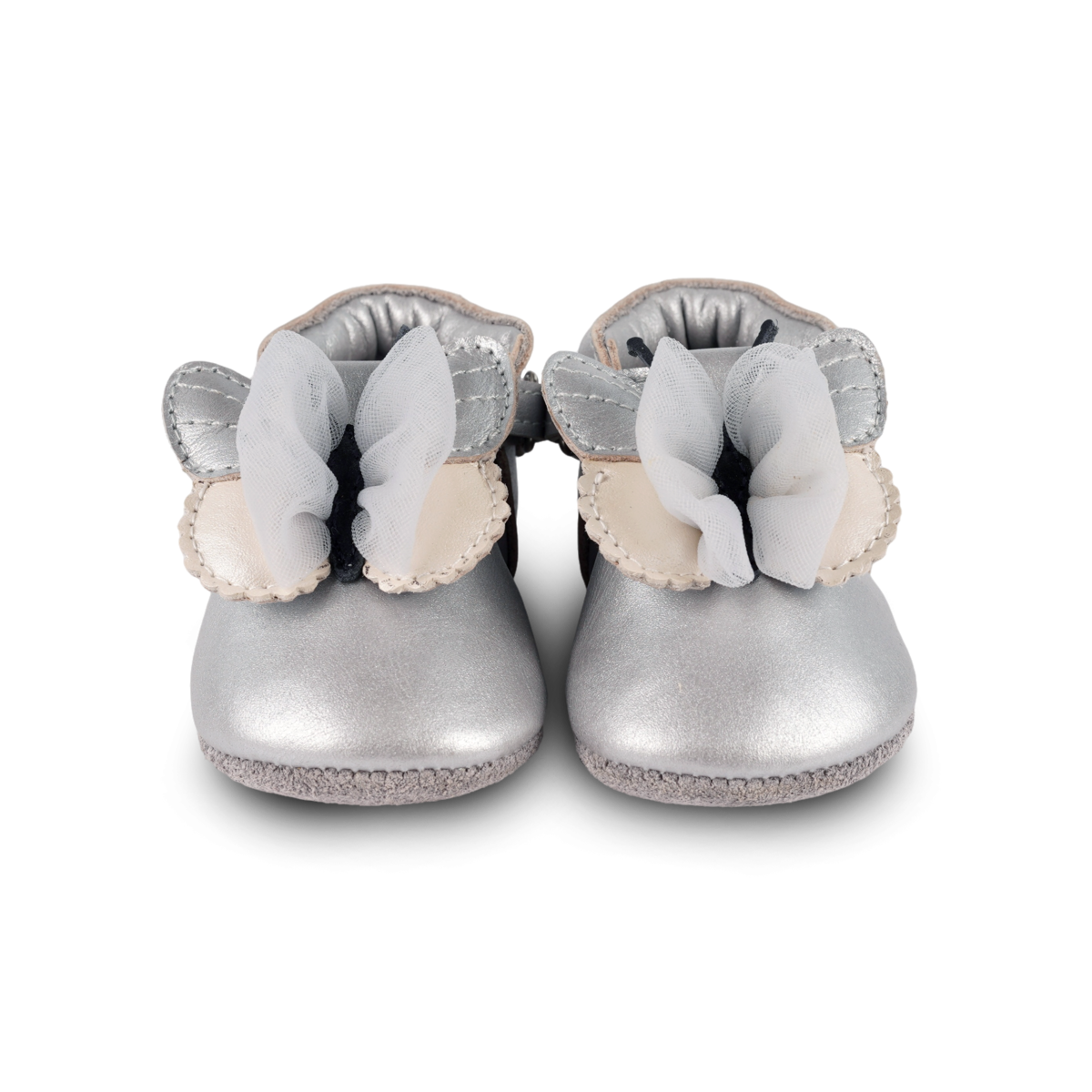 KIDS Donsje Amdy Shoes Baby Shoes - Silver Grey Metallic Leather - Image 3 of 6
