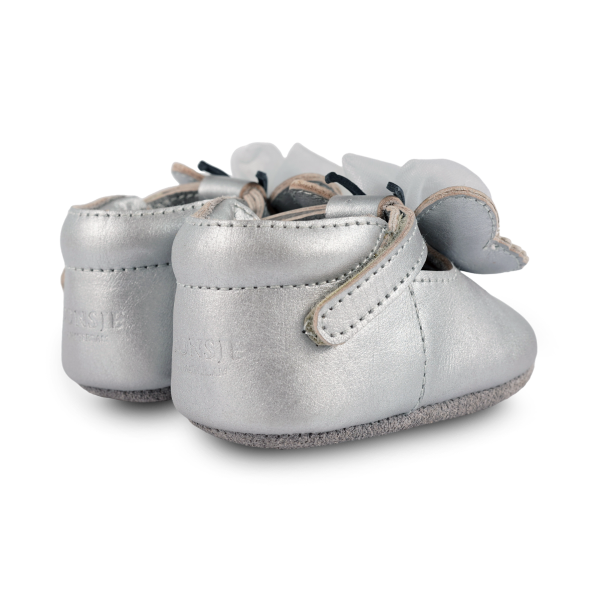 KIDS Donsje Amdy Shoes Baby Shoes - Silver Grey Metallic Leather - Image 4 of 6