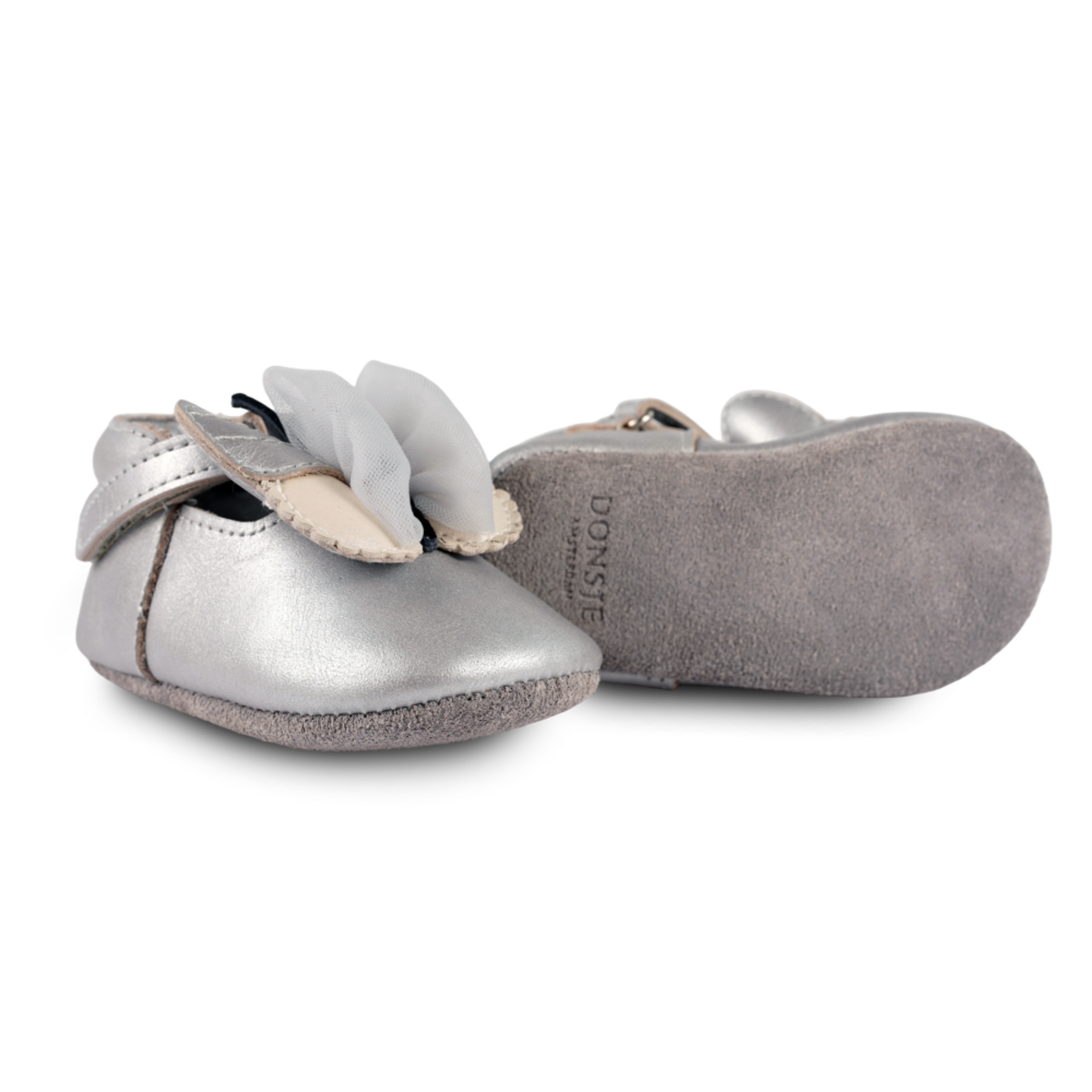 KIDS Donsje Amdy Shoes Baby Shoes - Silver Grey Metallic Leather - Image 5 of 6