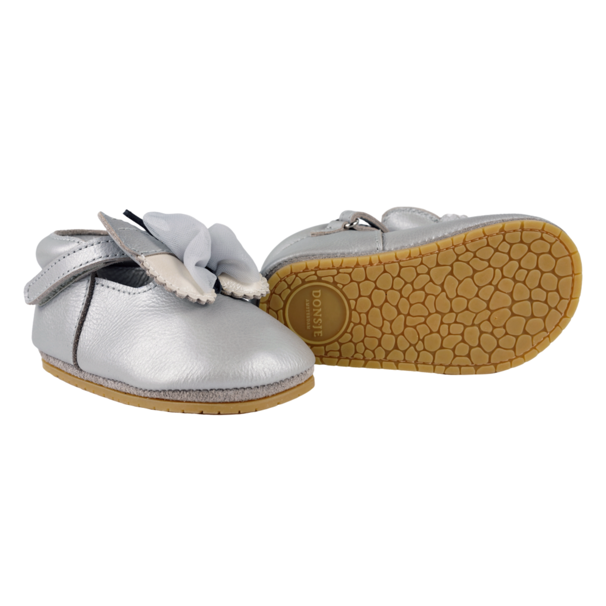 KIDS Donsje Amdy Shoes Baby Shoes - Silver Grey Metallic Leather - Image 6 of 6