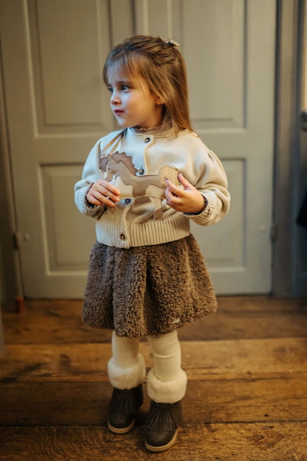 KIDS Donsje Amynda Cardigan - White Sand