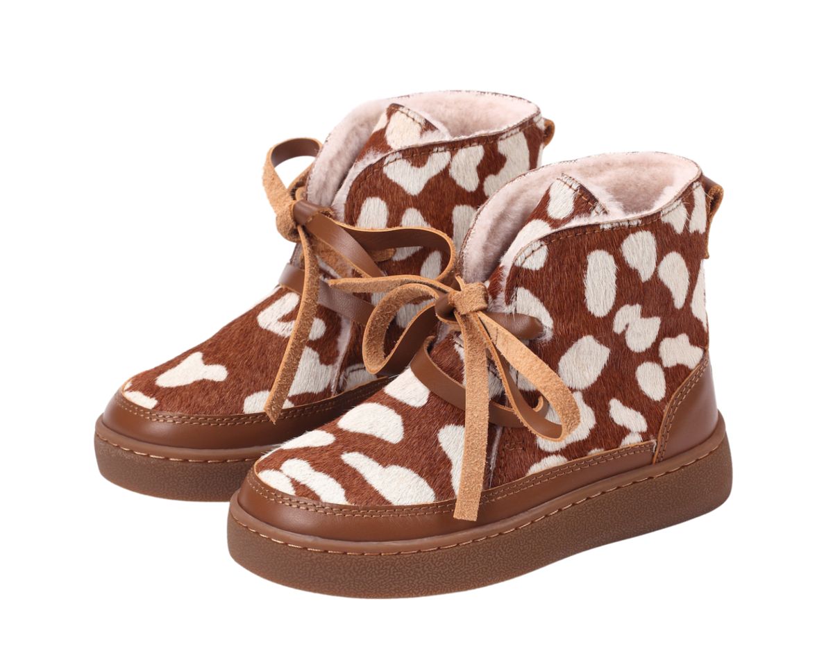 KIDS Donsje Archie Boots - Brown Spotted Cow Hair - Image 1 of 6