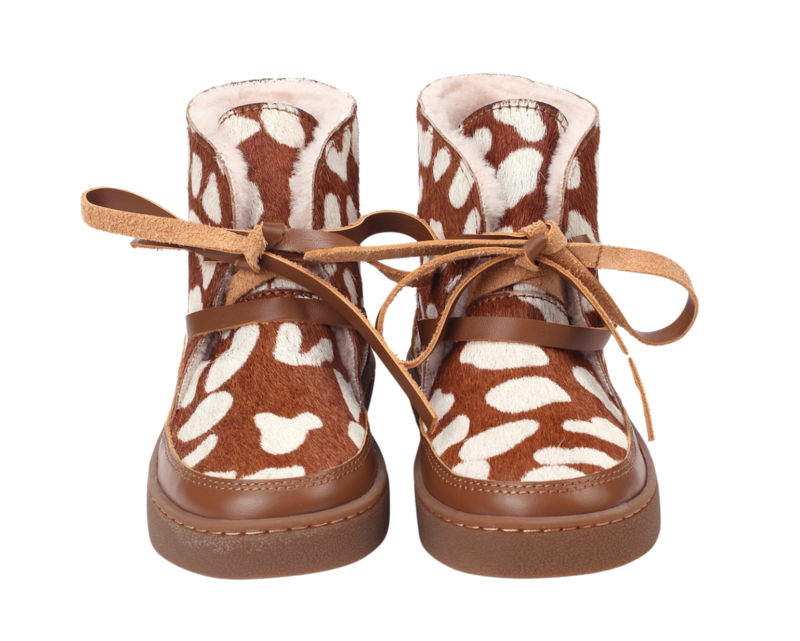 KIDS Donsje Archie Boots - Brown Spotted Cow Hair