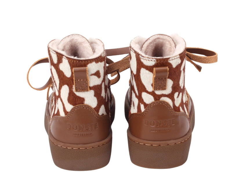 KIDS Donsje Archie Boots - Brown Spotted Cow Hair