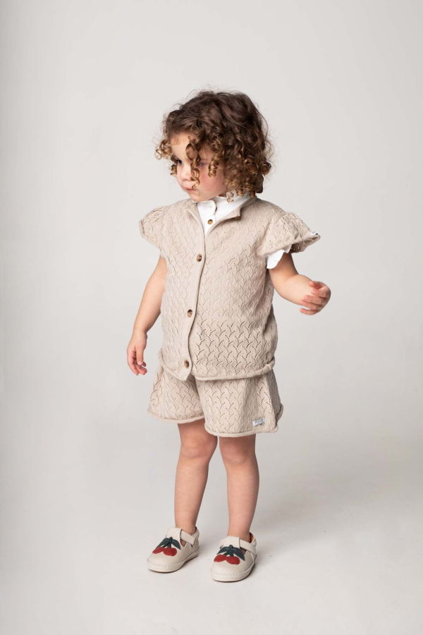 KIDS Donsje Canae Shorts - Lavender Brown Melange