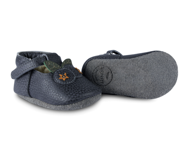 Kids Donsje Carlie Blueberry Baby Shoes - Petrol Grain Leather