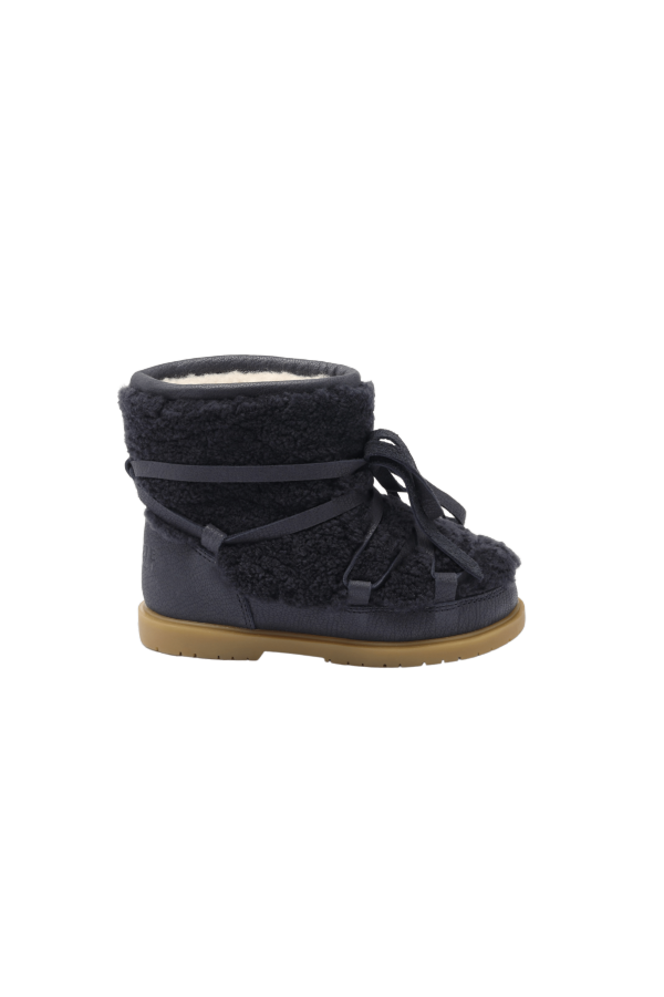 KIDS Donsje Cassia Boots - Navy Curly Sheep Wool