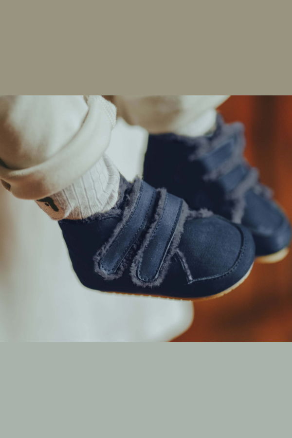 KIDS Donsje Clenny Baby Booties - Navy Nubuck