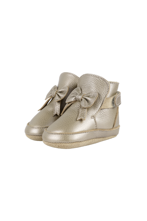 KIDS Donsje Cubow Booties - Champagne Metallic Leather
