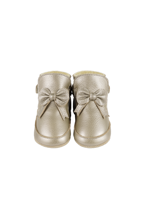 KIDS Donsje Cubow Booties - Champagne Metallic Leather
