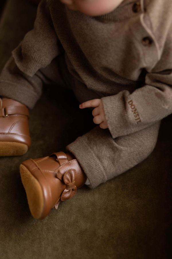 Kids Donsje Cubow Booties - Clay Metallic Leather