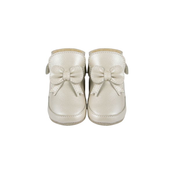 KIDS Donsje Cubow Booties - Off White Metallic Leather