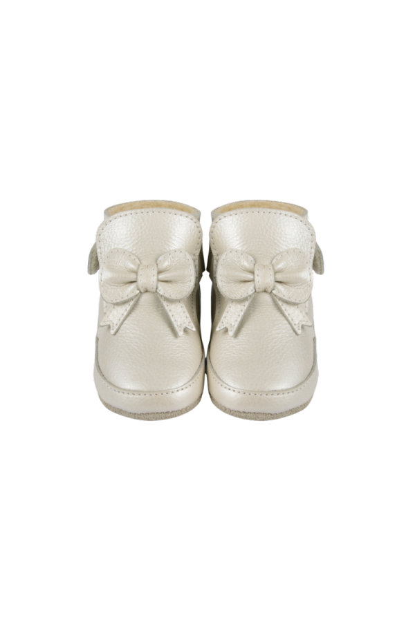 KIDS Donsje Cubow Booties - Off White Metallic Leather