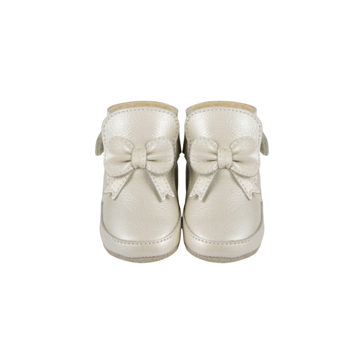 KIDS Donsje Cubow Booties - Off White Metallic Leather - Image 1 of 6