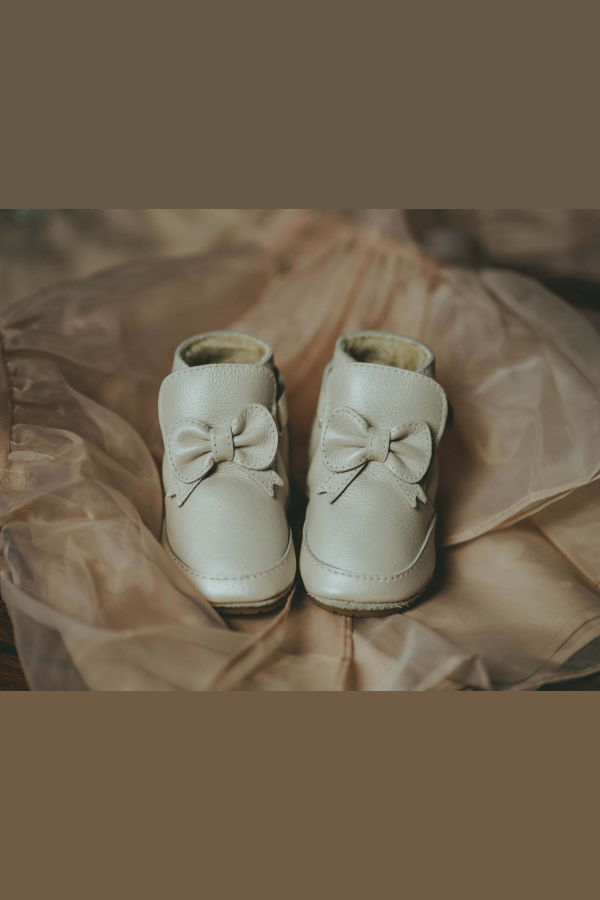 KIDS Donsje Cubow Booties - Off White Metallic Leather