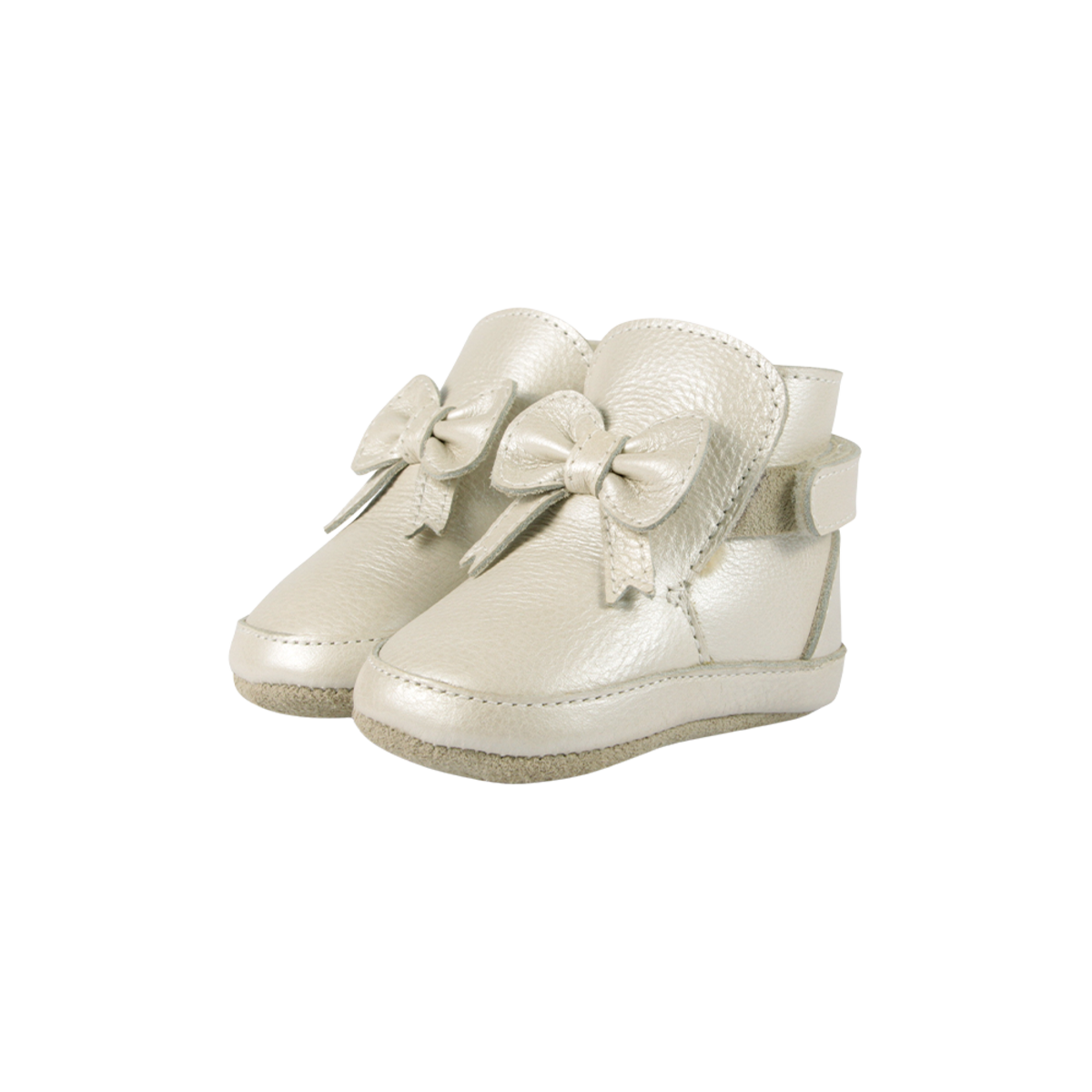 KIDS Donsje Cubow Booties - Off White Metallic Leather - Image 3 of 6