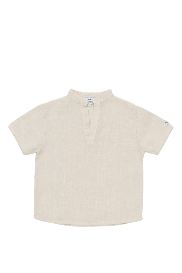 KIDS Donsje David Linen Shirt - Sand Beige