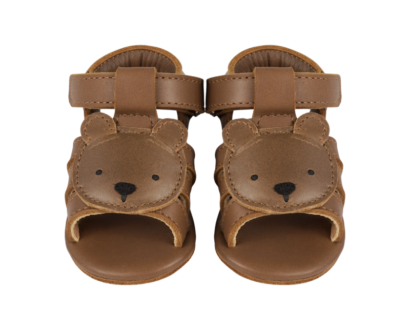 KIDS Donsje Diedan Bear Sandals - Cognac Classic Leather