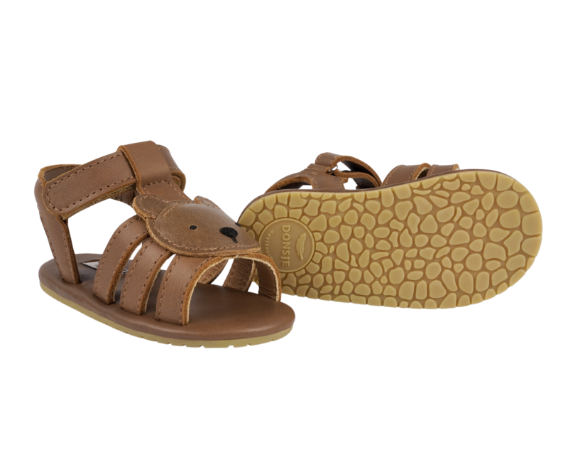 KIDS Donsje Diedan Bear Sandals - Cognac Classic Leather