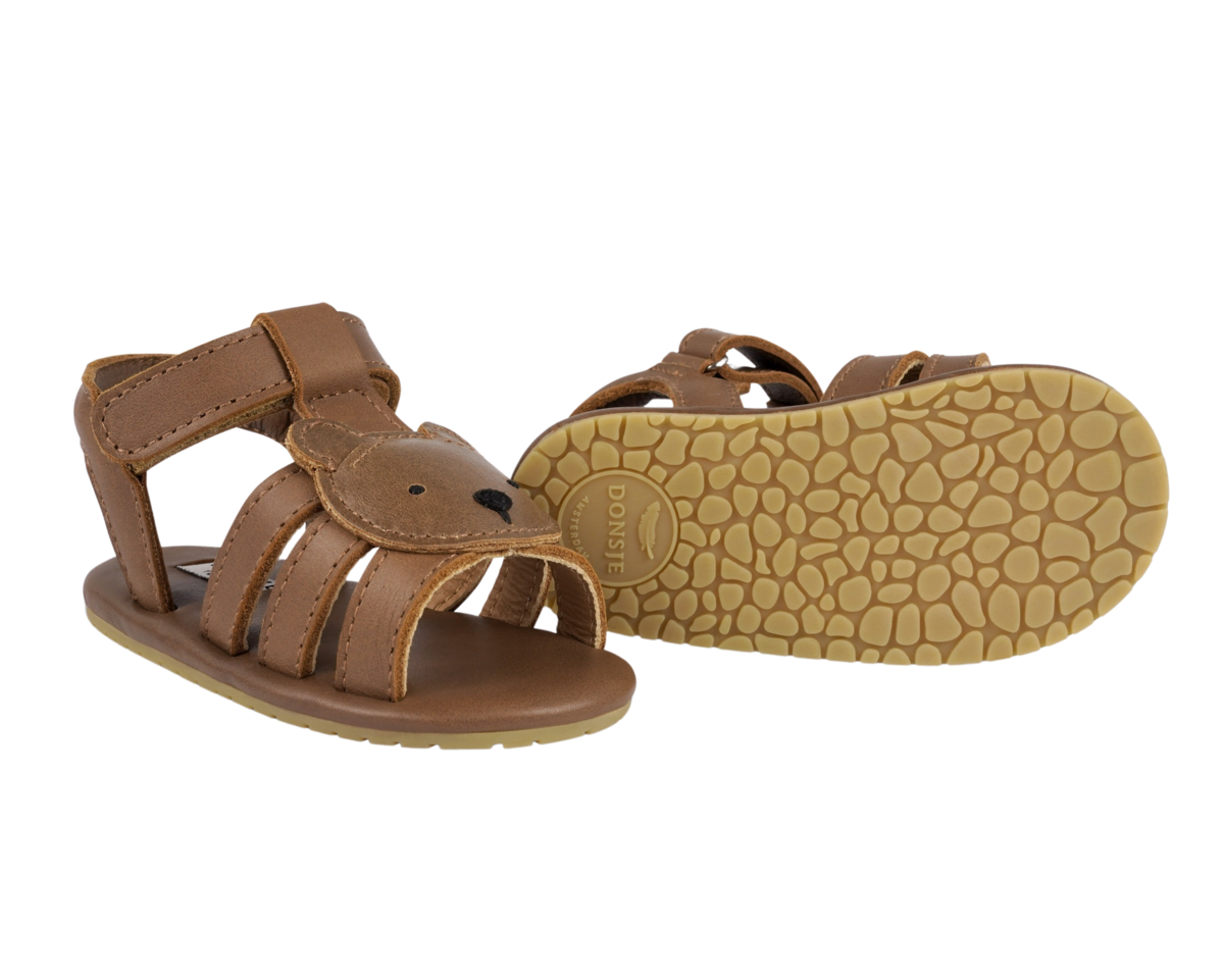 KIDS Donsje Diedan Bear Sandals - Cognac Classic Leather - Image 6 of 6