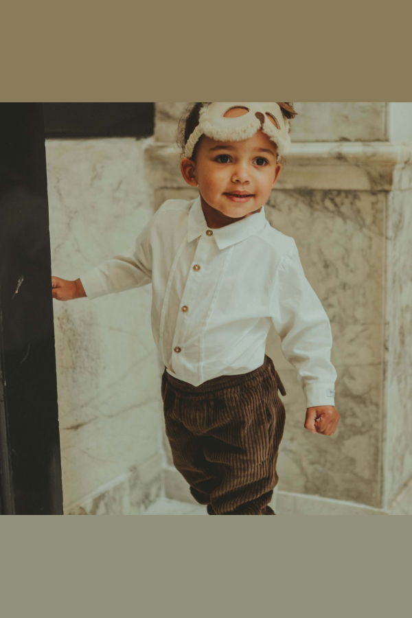 KIDS Donsje Domeni Tuxedo Shirt - Off White