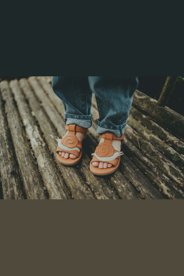 KIDS Donsje Escar Snail Sandals - Walnut Leather