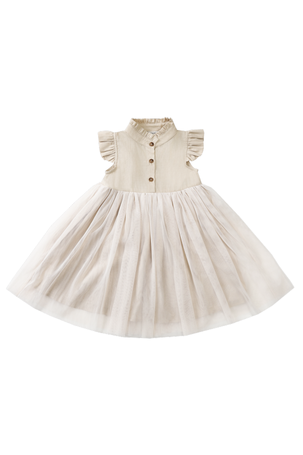 KIDS Donsje Fleurance Dress - Soft Sand