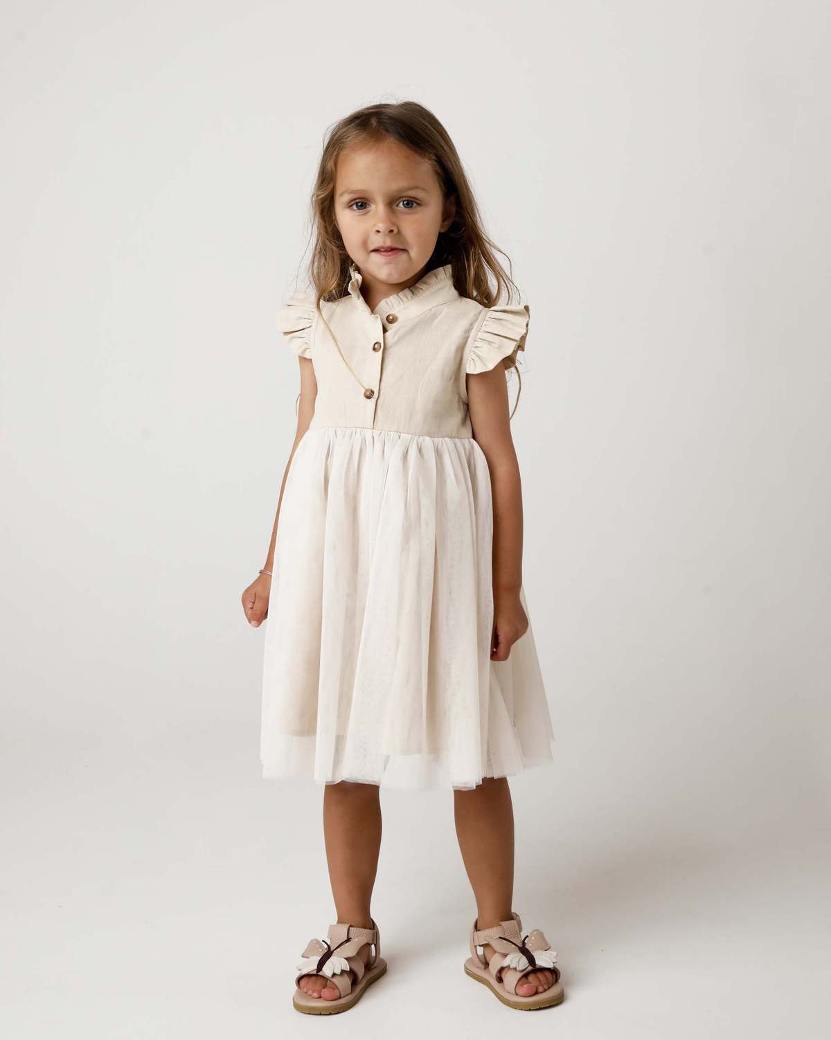 KIDS Donsje Fleurance Dress - Soft Sand - Image 2 of 6
