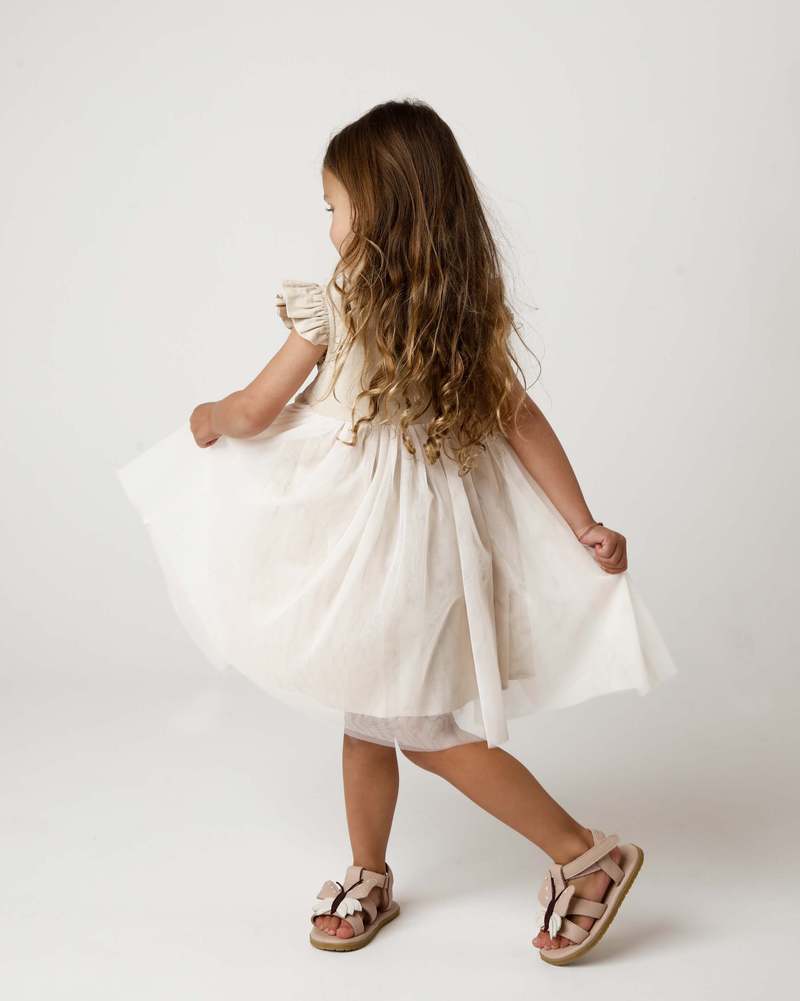 KIDS Donsje Fleurance Dress - Soft Sand