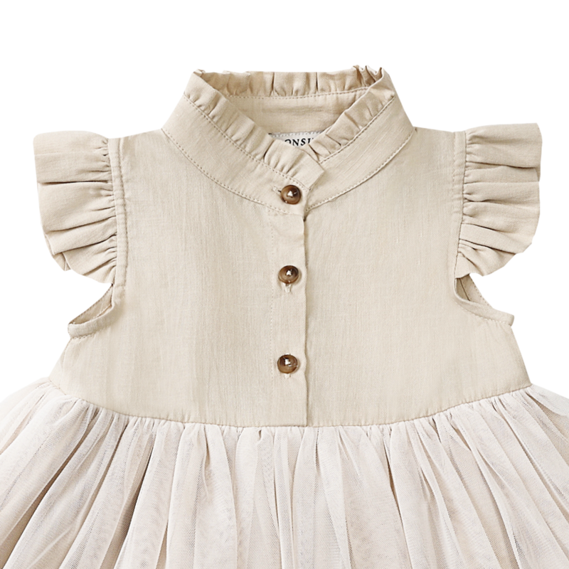 KIDS Donsje Fleurance Dress - Soft Sand