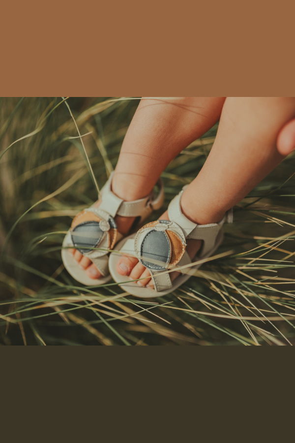 KIDS Donsje Flops Beach Ball Sandals - Blue Stone Leather