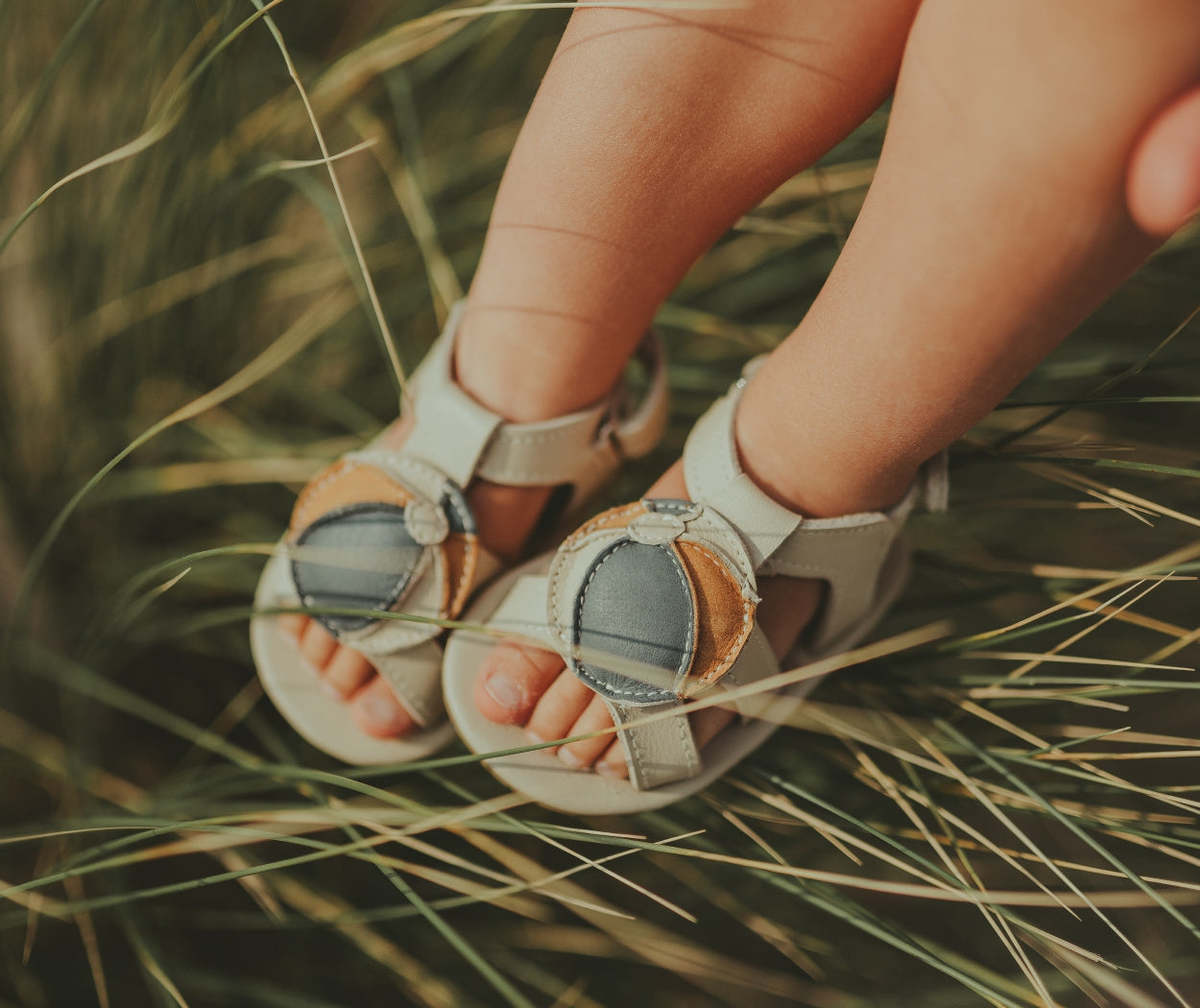 KIDS Donsje Flops Beach Ball Sandals - Blue Stone Leather - Image 2 of 5