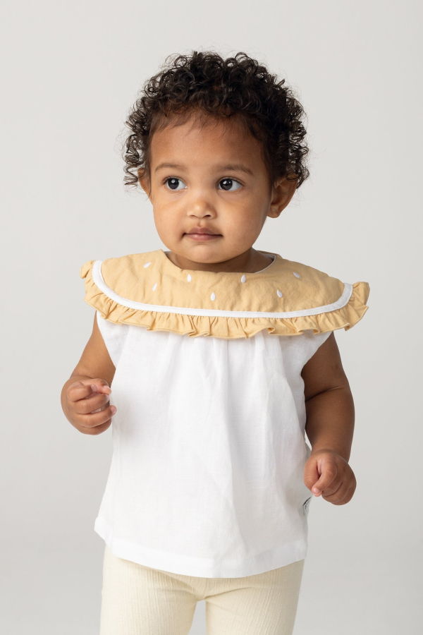 KIDS Donsje Frutys Blouse Top - Crispy White