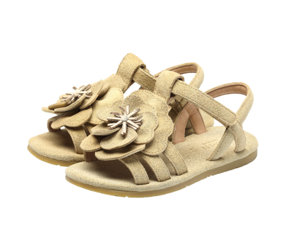 KIDS Donsje Iles Fields Buttercup Sandals - Truffle Metallic Leather