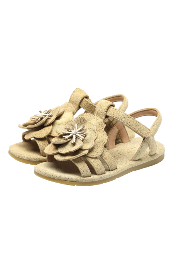 KIDS Donsje Iles Fields Buttercup Sandals - Truffle Metallic Leather