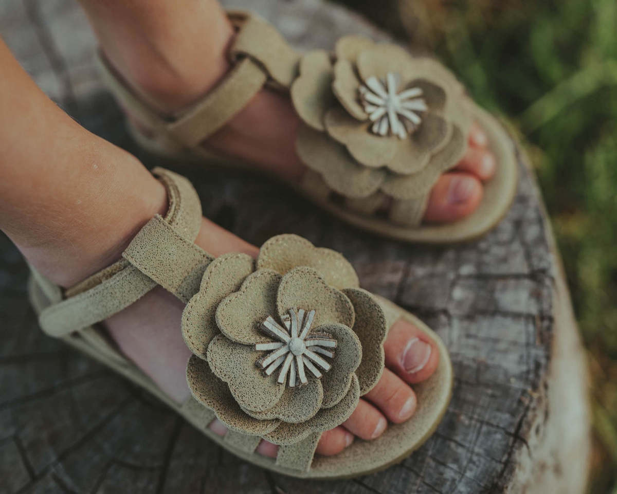 KIDS Donsje Iles Fields Buttercup Sandals - Truffle Metallic Leather - Image 2 of 6