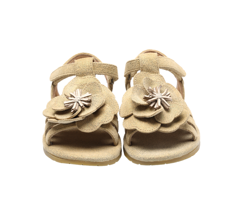 KIDS Donsje Iles Fields Buttercup Sandals - Truffle Metallic Leather