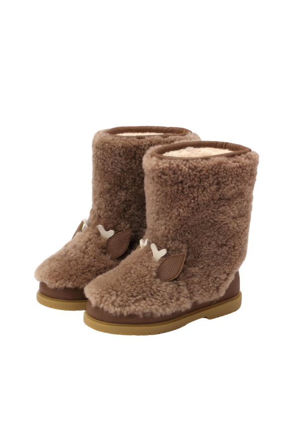 KIDS Donsje Irfi Stag Boots - Chestnut Curly Sheep Wool