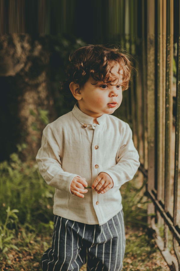 KIDS Donsje Jaims Shirt - Warm White Melange