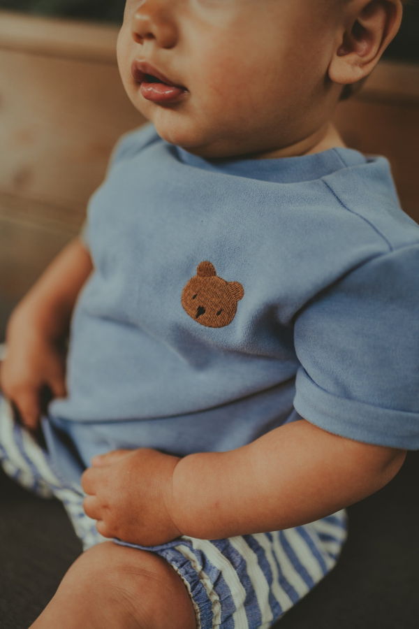 KIDS Donsje Jarne Bear T-Shirt - Foggy Blue