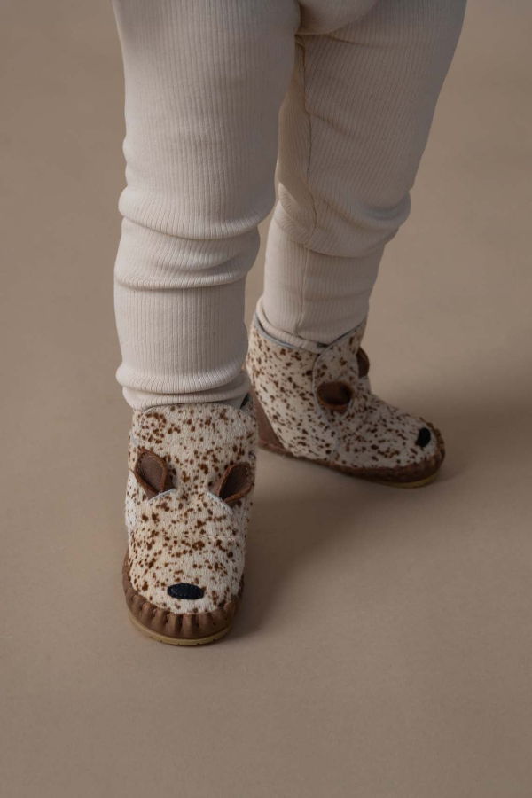 KIDS Donsje Kapi Exclusive Bambi Booties - Bambi Spotted Cow Hair