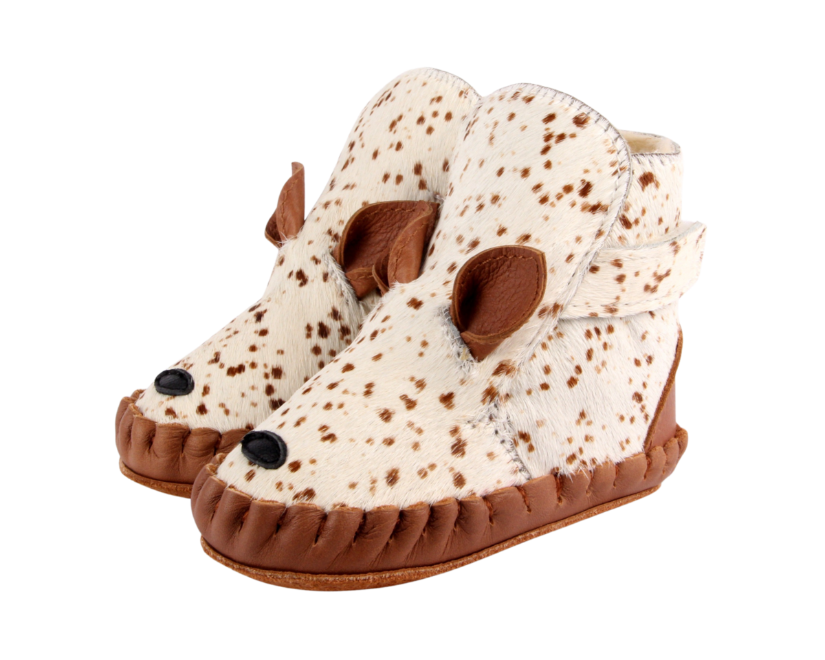 KIDS Donsje Kapi Exclusive Bambi Booties - Bambi Spotted Cow Hair - Image 3 of 6