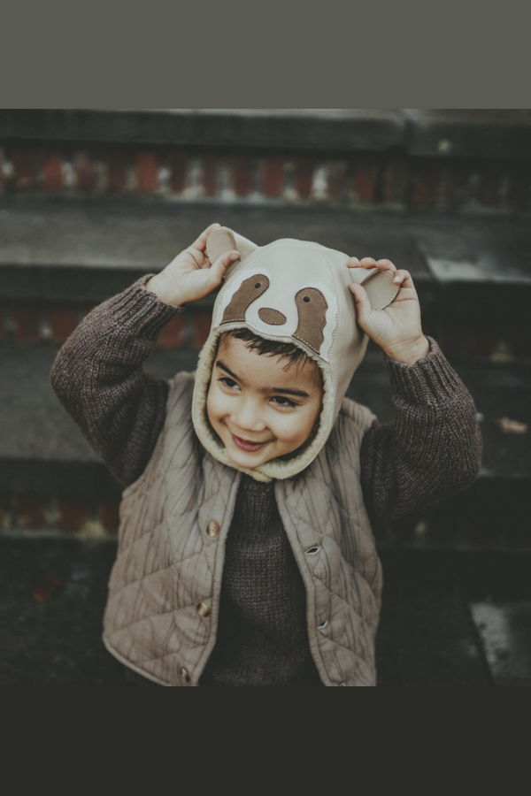 KIDS Donsje Kapi Special Raccoon Hat - Ivory
